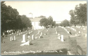 CARVERSVILLE PA CEMETERY ANTIQUE REAL PHOTO POSTCARD RPPC