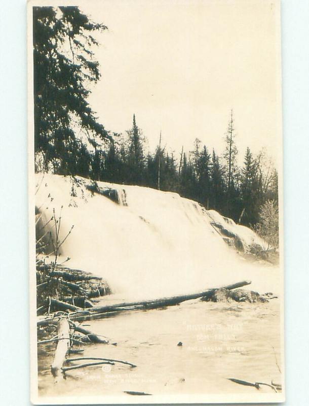 Pre-1926 rppc NICE VIEW Ontonagon River - Near Houghton & L'Anse MI i9091