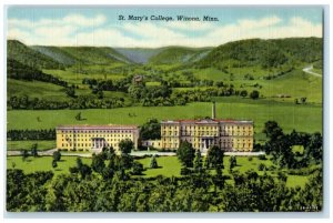 c1940 St. Mary's College Exterior Building Winona Minnesota MN Vintage Postcard