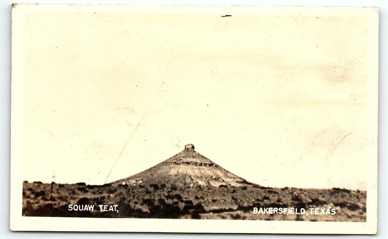 1940s BAKERSFIELD TEXAS SQUAW TEAT LANDSCAPE FOX PHOTO RPPC POSTCARD P1260