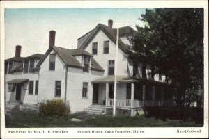 CAPE PORPOISE ME Sinnett House HAND COLORED c1920 Postcard