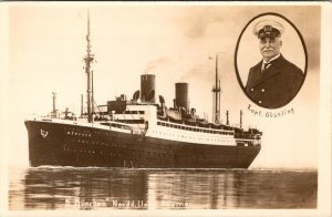 RPPC, Ship MUNCHEN Norddeutscher Lloyd Bremen Lines KAPT GOSSLING Image Postcard