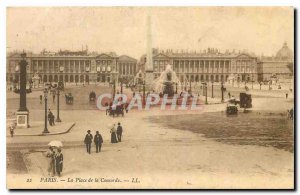 Old Postcard Paris's Place de la Concorde