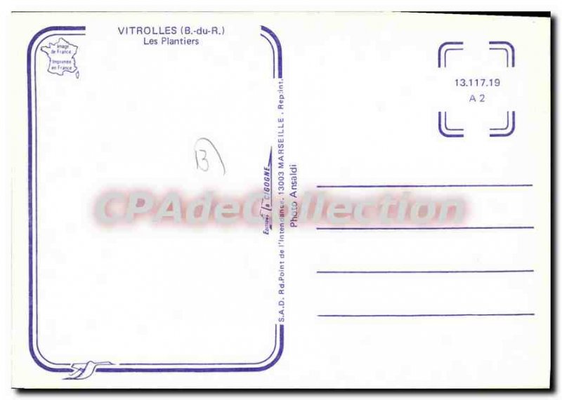 Postcard Modern Vitrolles Plantiers