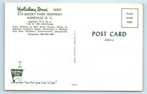 ASHEVILLE, NC North Carolina ~ HOLIDAY INN West  c1960s  Roadside Postcard