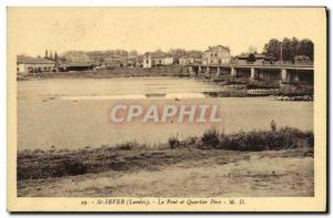 Old Postcard St Sever Bridge and Pere Quarter