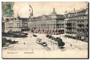 Old Postcard Frankfurt Bahnhofplatz