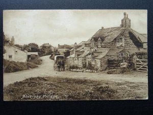 Cornwall BOSSINEY Village shows HORSE & CART DELIVERY c1930s Postcard by Frith