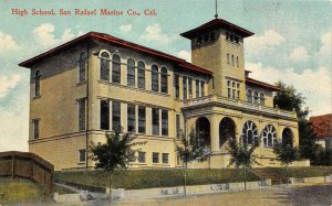 High School, San Rafael Marine Co. Marin County 1909 Vintage Postcard