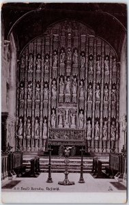 VINTAGE POSTCARD INTERIOR OF THE OXFORD (U.K.) CATHEDRAL TUCK'S SILVERETTE