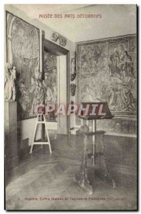 Old Postcard Musee Des Arts Decoratifs Desk Safe Statues and Flemish tapestries