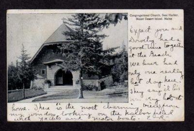 ME Congregational Church Seal Harbor MAINE Postcard PC