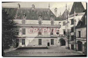 Old Postcard Chaumont Loir et Cher Chateau courtyard entrance and the east wing
