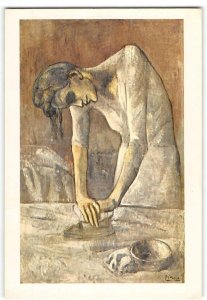 WOMAN IRONING 1904 Painting PABLO PICASSO Art 1980 4x6 Continental Postcard