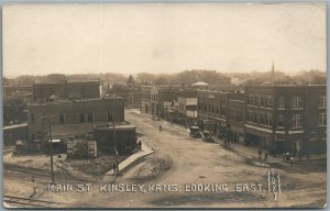 KINSLEY KS MAIN STREET ANTIQUE REAL PHOTO POSTCARD RPPC