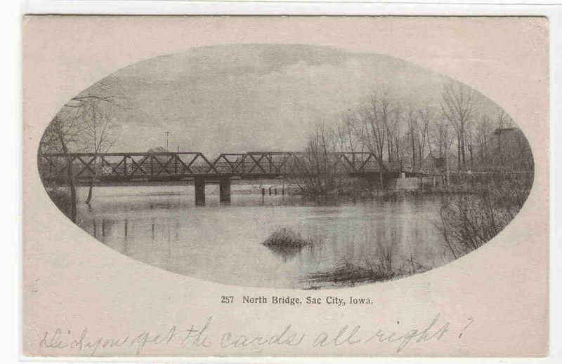 North Bridge Sac City Iowa 1907 postcard