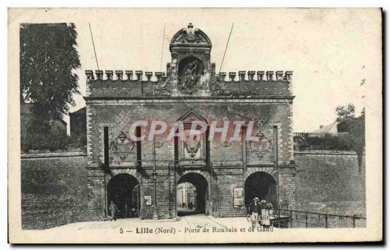 Postcard Old Lille Roubaix Door And Ghent