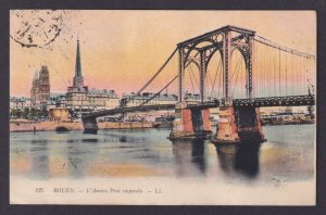 FRANCE, Postcard, Rouen, The Old Suspension Bridge