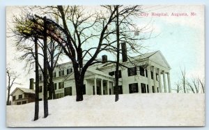 AUGUSTA, ME Maine ~ CITY HOSPITAL  c1910s Kennebec County Postcard