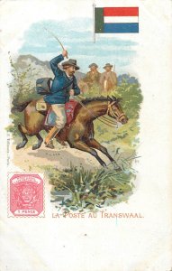 Postman in Transvaal South Arica 1900 undivided back postcard