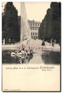 Old Postcard Schloss Allee im kk Schlossgarten Schonbrunn Wien
