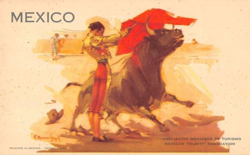 Mexico Guadelupe Courts Ad Bullfighter Mexican Tourism Vintage Postcard JF685423