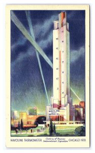 Havoline Thermometer Century Of Progress 1933 Chicago Worlds' Fair Postcard