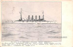 US Armored Cruiser West Virginia Military Battleship 1908 