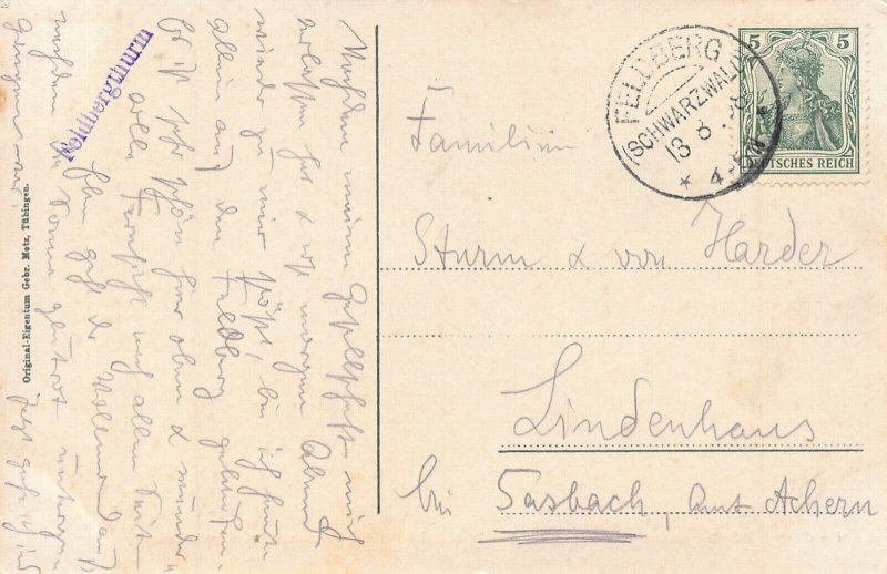 FELDBERG SCHWARZW GERMANY~FELDSEE BLICK- SEEBUCK BISMARCKDENKMAL~1908 POSTCARD