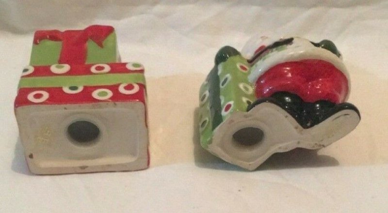 FITZ & FLOYD 2008 HOLIDAY CHEER SALT PEPPER SET BOXED SANTA CHRISTMAS XMAS (bxd)