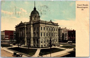 VINTAGE POSTCARD THE COURT HOUSE AT BLOOMINGTON ILLINOIS POSTED 1912 [creasing]