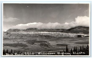 RPPC RICHARDSON HIGHWAY, AK Alaska  BLACK RAPIDS GLACIER c1940s Postcard