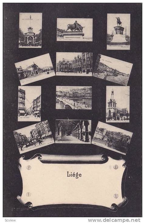 LIEGE , Belgium , 00-10s ; 12 view postcard