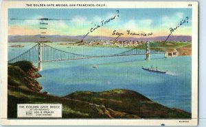 The Golden Gate Bridge Postcard San Francisco California Postmarked 1985