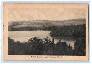 c1910's Bird's Eye View Round Island Lake Monroe New York NY Antique Postcard 