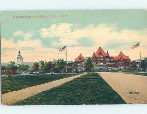 Divided-Back MASONIC HOME AND CHURCH Utica New York NY G4283