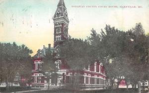 Maryville Missouri Nodawat Court House Street View Antique Postcard K61660