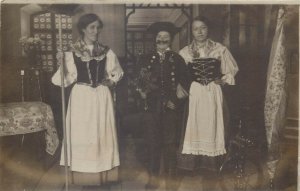 Germany Dresden vintage photo postcard people folk costumes masquerade 