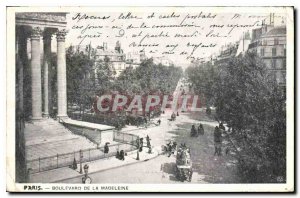 Postcard Old Paris Boulevard de la Madeleine