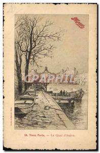 Old Postcard Paris Quai d & # 39Anjou Maggi Advertisement