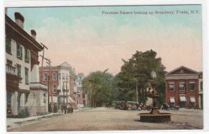 Fountain Square Broadway Fonda New York 1910c postcard