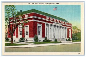 c1930's US Post Office Building Street View Elizabethtown Tennessee TN Postcard