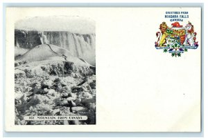 c1905s Ice Mountain, Greetings from Niagara Falls Canada Foreign Postcard