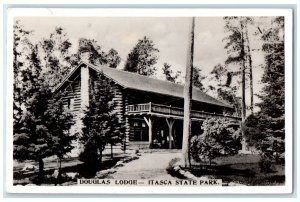 1939 Douglas Lodge Motel Itasca State Park RPPC Photo Posted Vintage Postcard