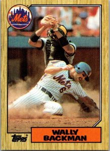 1987 Topps Baseball Card Wally Backman New York Mets sk2368