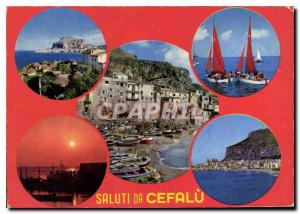 Postcard Modern Saluti da Cefalu