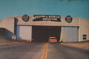 1941 Bankhead Tunnel Entrance Mobile AL Postcard