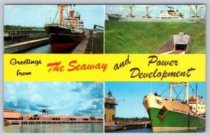 St Lawrence Seaway And Power Development, New York, Vintage Multiview Postcard