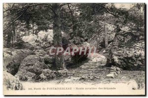 Old Postcard Forest of Fontainebleau Route Cavaliere Brigands