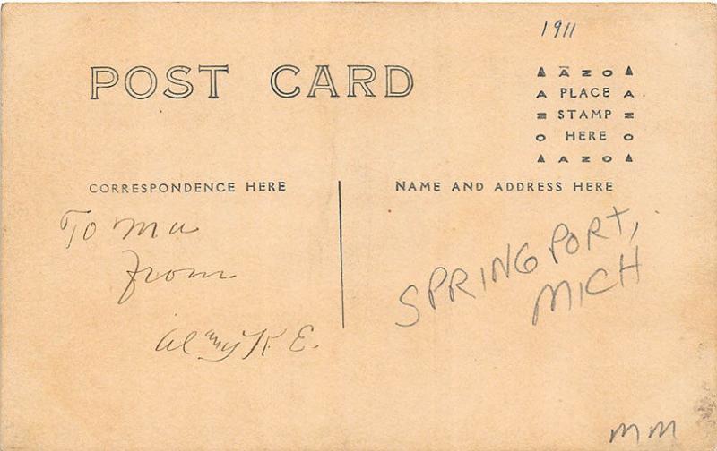 Springport MI R.F.D. #4 Mail Carrier Horse & Wagon 1911 RPPC Postcard